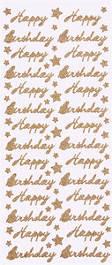 Anita's Glitterations Sticker - Happy Birthday Silver or Gold