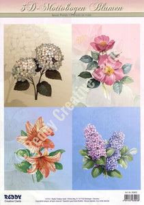 3D Precut - Flowers - 2 sheets