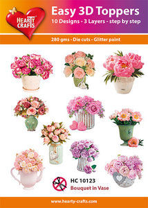 Easy 3D Die-Cut Toppers Bouquet in Vase