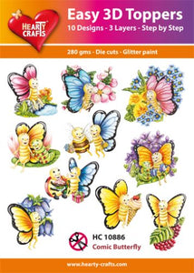 Easy 3D Die-Cut Toppers Comic Butterfly