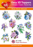Easy 3D Die-Cut Topper - Purple/Blue Flowers