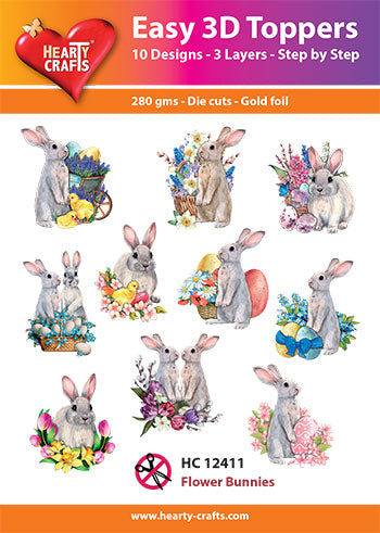 Easy 3D Die-Cut Topper - Flower Bunnies