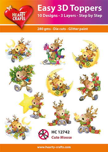 Easy 3D Card Toppers - Cute Moose