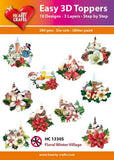 Easy 3D Card Toppers - Floral Winter Village