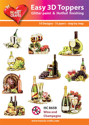 Easy 3D-Toppers Wine & Champagne