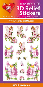 3D Relief Stickers A4 - Garden Fairies