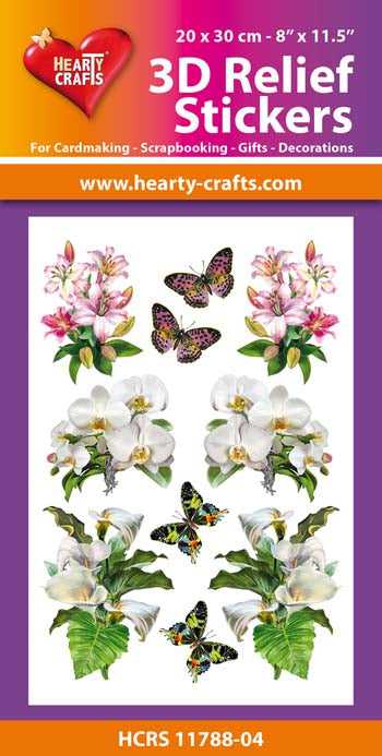 3D Relief Stickers A4 - Flowers & Butterflies 2