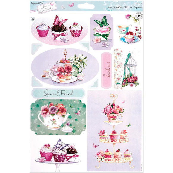 Lucy Cromwell Collection - Die-Cut Glitter Topper - Tea