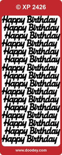 Doodey Peel-Off Deco Sticker - Happy Birthday - Various Colors