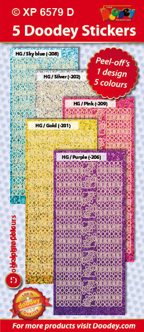 Doodey Peel-Off Deco Sticker Set - Ornate Borders & Petals - Pastels
