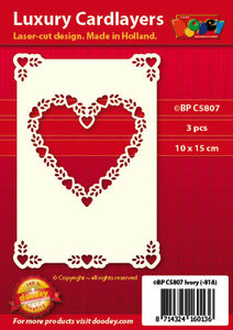 Luxury card layer A6 heart with corners